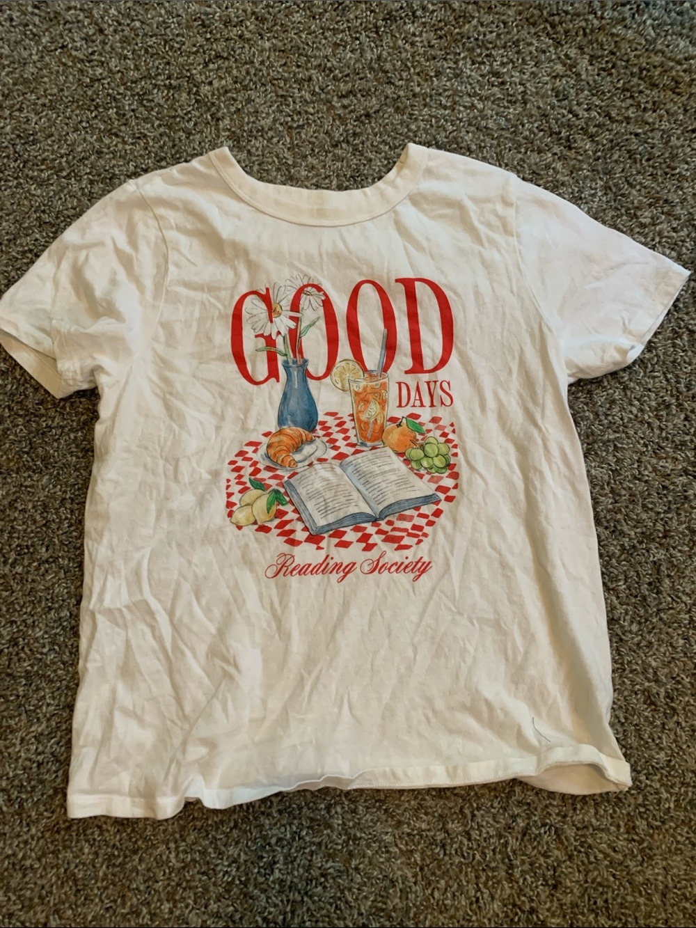 Good Days White Graphic Tee - Reading Society